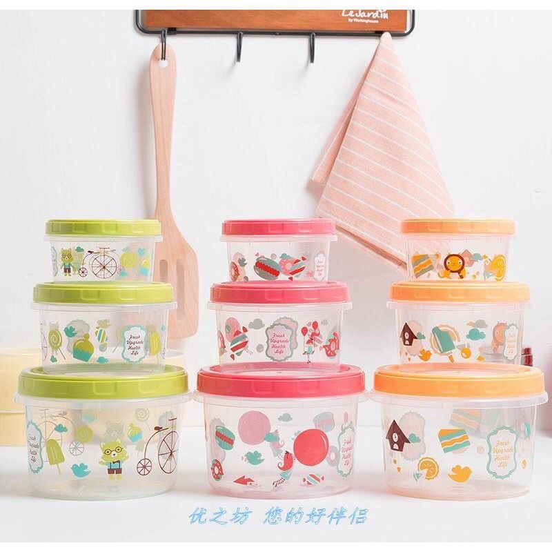 [Jualsemua18](TM03)Toples Bulat Motif (1 set 3 pcs) Tempat Penyimpanan Kue, gula atau laen laen