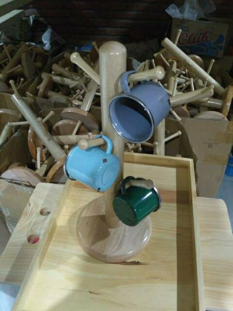 Mug Holder Kayu / Gantungan Cangkir Kayu