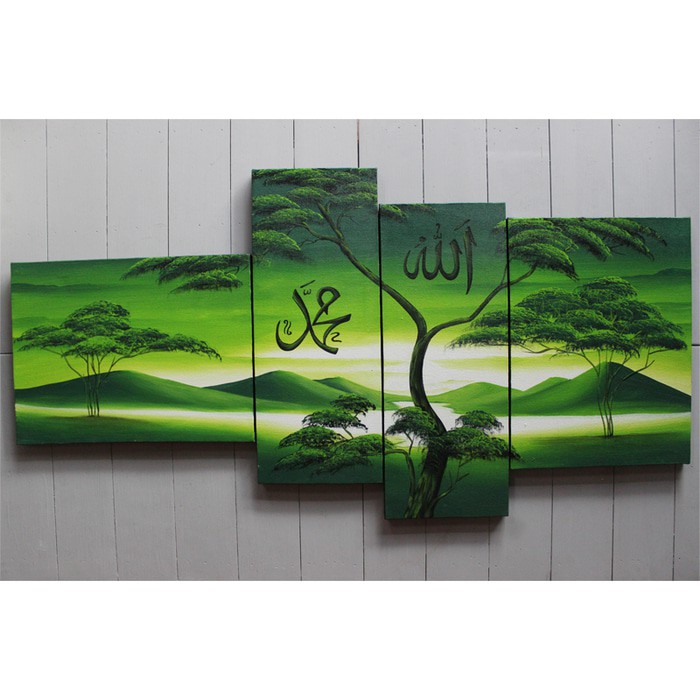 Lukisan Kaligrafi Pemandangan Hijau ( AU-1 )