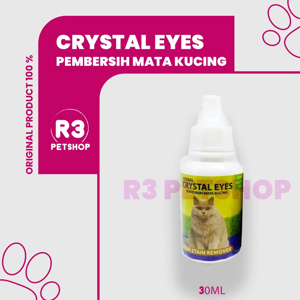 CRYSTAL EYES Obat herbal pembersih mata kucing Belekan Kotor dan Iritasi