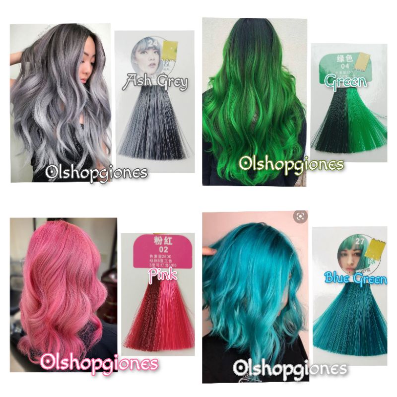 Weideron Colorfull Sunset coral Hair Vegan Manicur Cat Rambut shampo conditioner silver warna