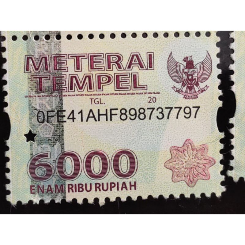 Materai Tempel 6000 pasti ORIGINAL