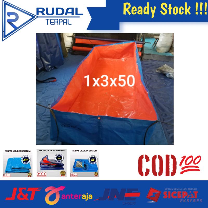 kolam terpal kotak 1x3x50