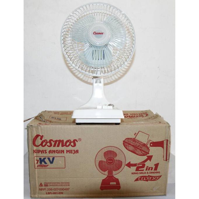 Bisa bayar ditempat/COD Kipas Angin Meja / Desk Fan Cosmos 7-KV TWINO 2in1 7 Inch