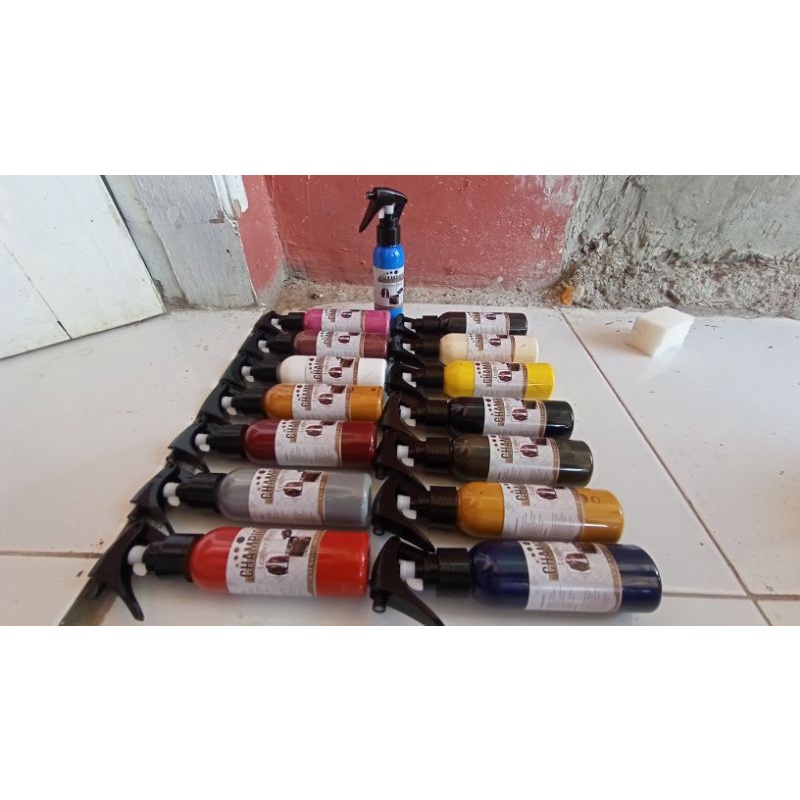 cat kulit asli warna hijau army isi 100 ml,cat jaket kulit,cat sepatu kulit,cat tas kulit dll