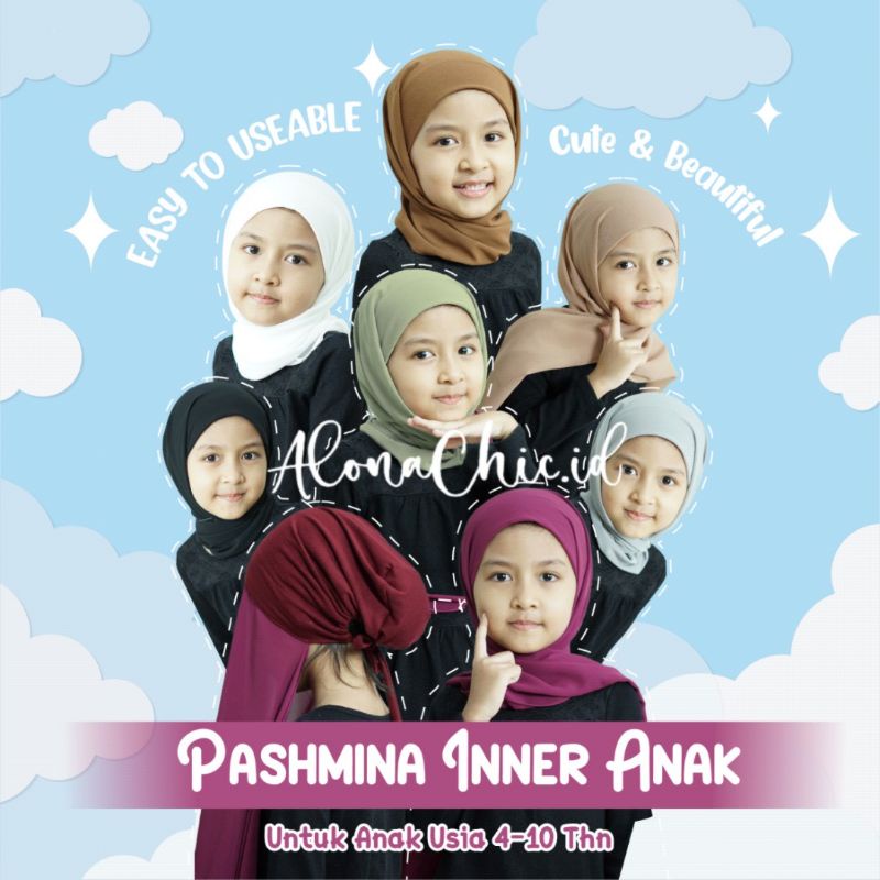 Pashmina Inner Anak 2in1 Babydoll Premium Original by alonachic.id