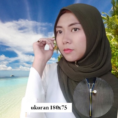 HIJAB PASHMINA PLISKET ZIPPER RESLETING/JILBAB PLISKET ZIPPER CERUTY 180X75