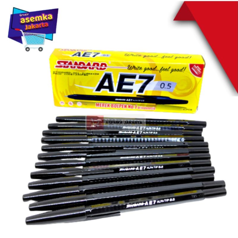 Bolpen pulpen standard AE7 Pena Bolpoin AE-7 0,5mm  (12pcs)