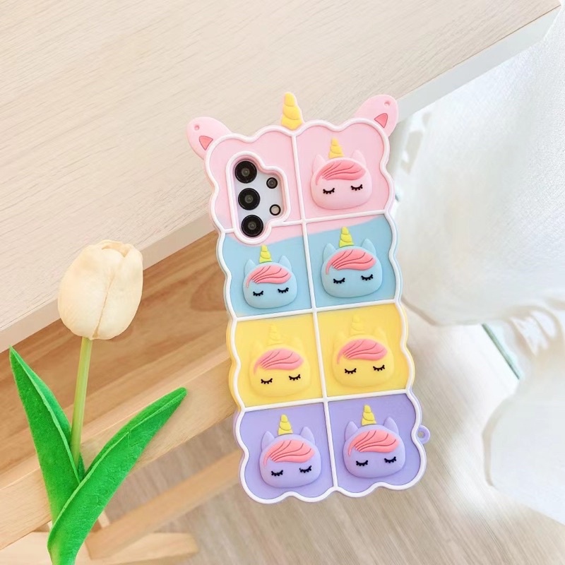 SAMSUNG S20 Fe S20 S20+ S20 Ultra S21 S21+ Plus S21 Ultra  S9 S9+ S10 S10+ Note 10 20 Ultra POP IT UNICORN PASTEL CASE SAMSUNG A11 M11 A20 A30 A30s A50 A31 A51 A71 A32 5g A01 A52 A72 A02 A02s A70 A50s A70s