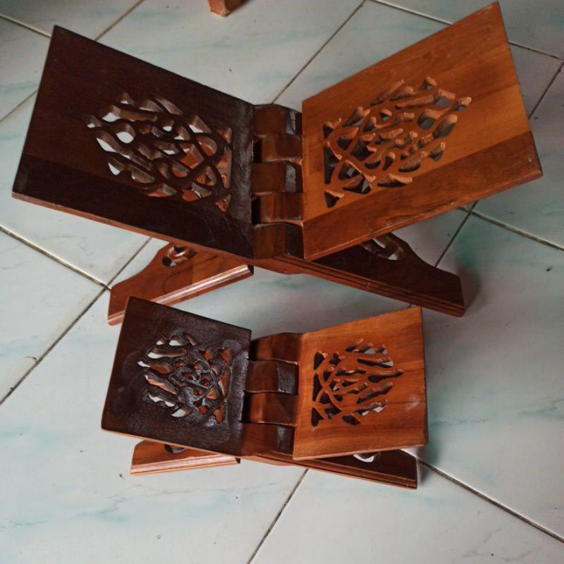 rekal al-quran - rekal ukir - meja alquran - meja lipat - meja ngaji - toko kayu jati