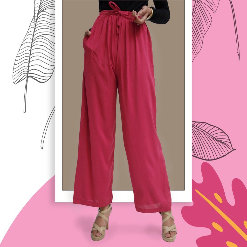BASIC KULOT PANJANG HIGHWAIST PREMIUM-BASIC MERAH
