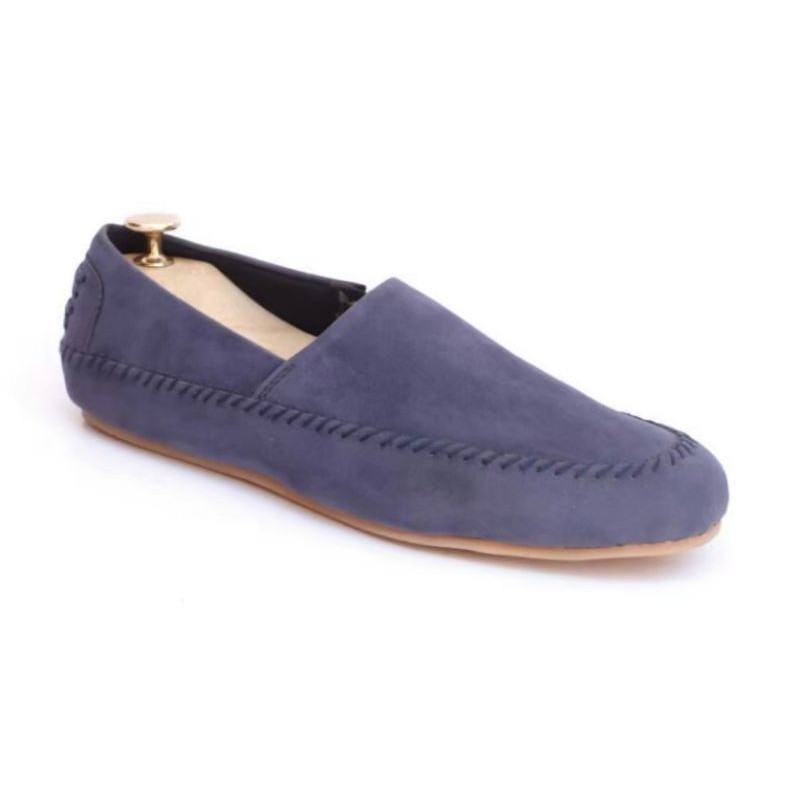 MARIO NAVY |WOLF x COZY| Sepatu Slip On Pria Santai Casual Pria Formal Suede Simpel Kerja Kantor