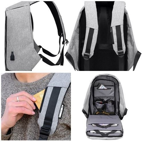 GI 1701 RISCE TAS RANSEL ANTI MALING ADA COLOKAN USB IMPORT JTF PRIA COWOK LAKI-LAKI JAKARTA BATAM