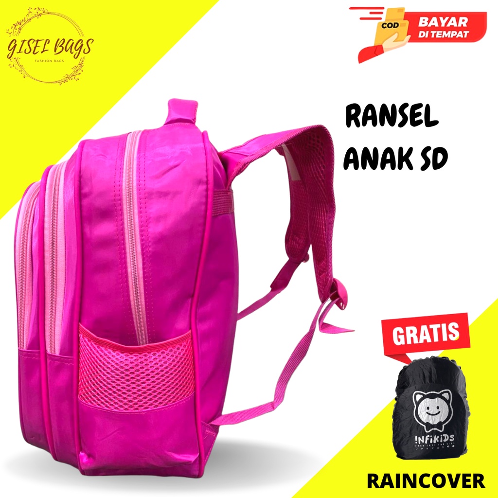 COD Tas anak perempuan sekolah TK SD gambar timbul karakter superhero waterproof