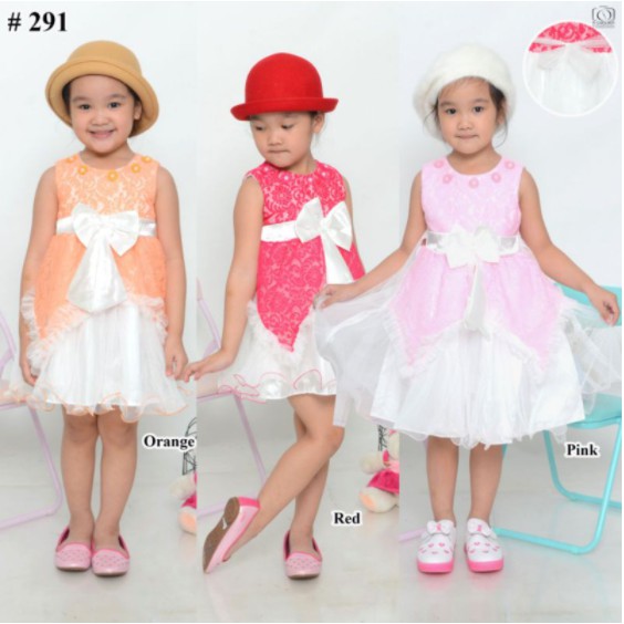 [Cocobaby Jakarta] Dress Princess Tutu Bayi Perempuan Lengan Pendek Aksen Renda Hollow