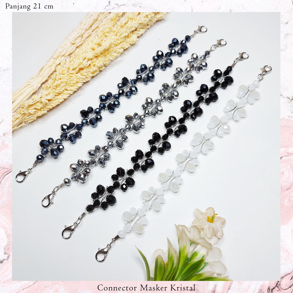 Konektor Masker Hijab Kristal Mewah | Pengait Masker Hijab Kristal | Connector Masker Kristal Swarov