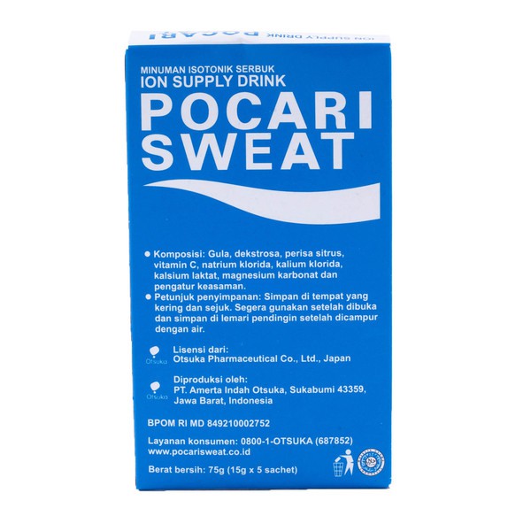 

POCARI SWEAT ion Drink 75gr - Minuman Isotonik Serbuk 5 x 15gr