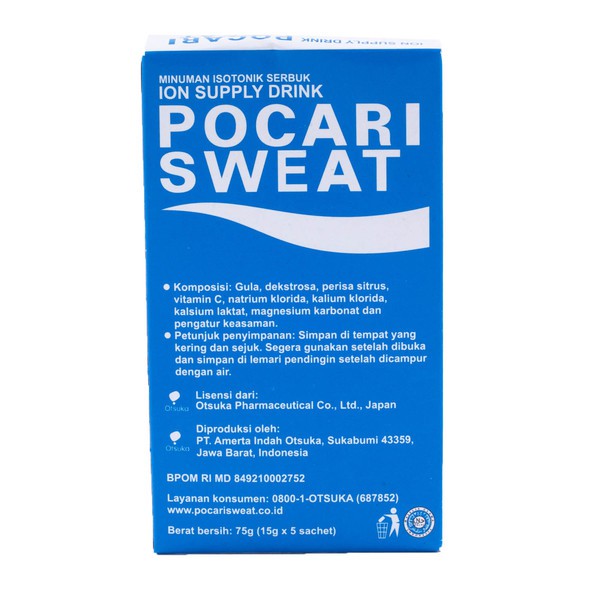 

POCARI SWEAT ion Drink 75gr - Minuman Isotonik Serbuk 5 x 15gr