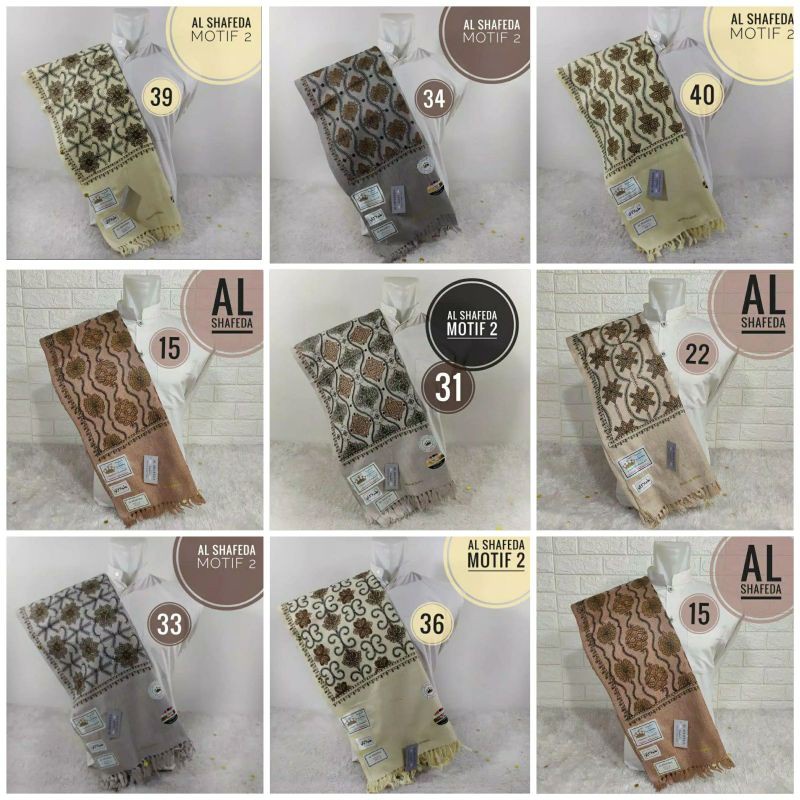 Surban Al Shafeda Motif 2 Bordir Ecer Grosir Terlaris Termurah