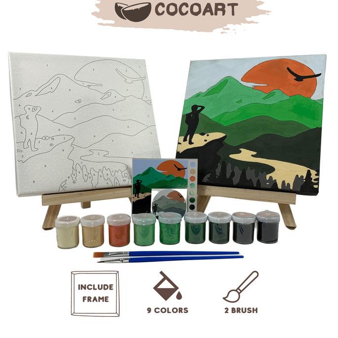 

Paint By Number Kit [ Mountain View ] - Cocoart.Id I Kanvas 20 X 20 Cm