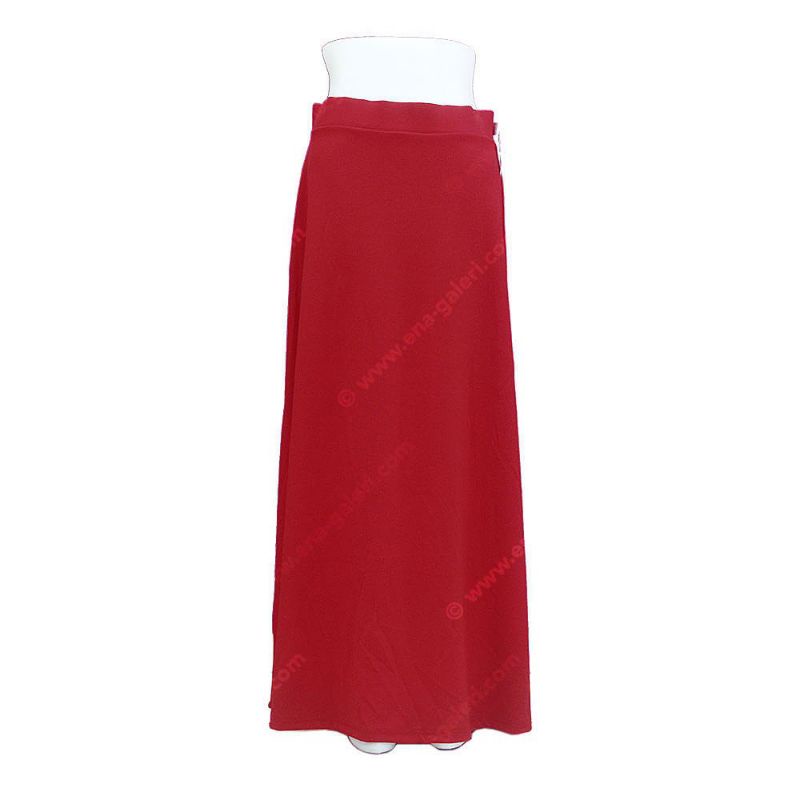 Rok Panjang & Bahan Jatuh - Merah