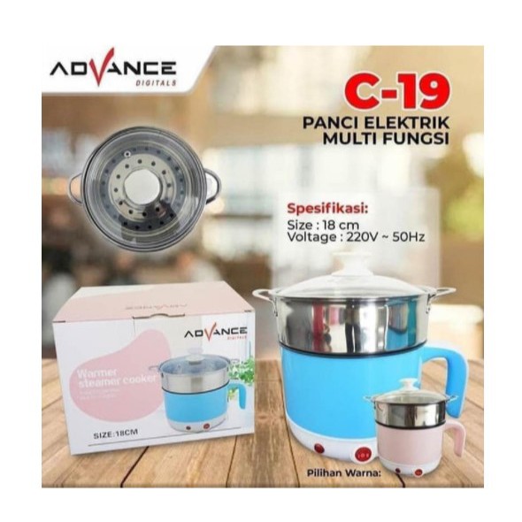 Advance C-19 Warmer Steamer Cooker Panci Elektrik Multifungsi