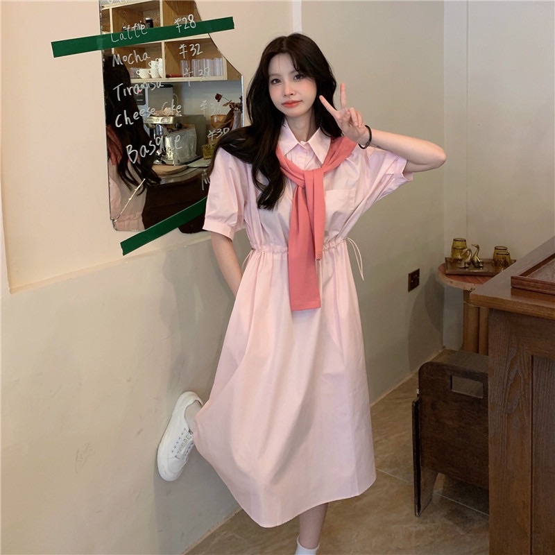 SCARF DRESS IMPORT WANITA GAUN TERUSAN SIMPLE MX546