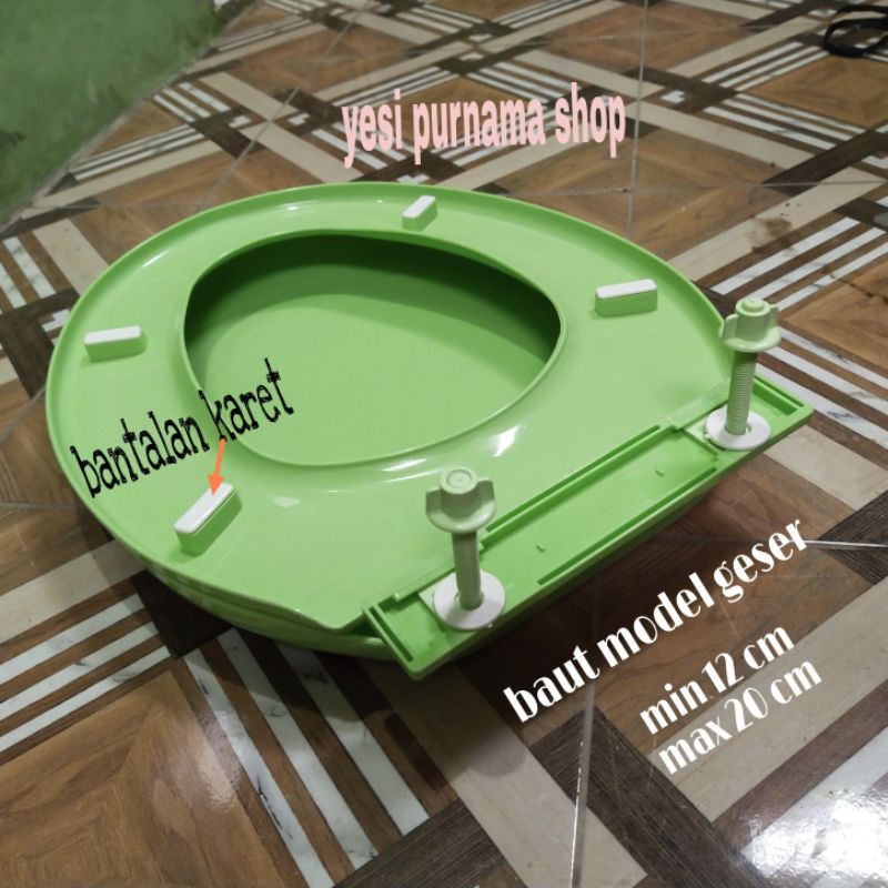 Tutup Closet Duduk Model Toto Universal all warna BANTALAN KARET - HIJAU