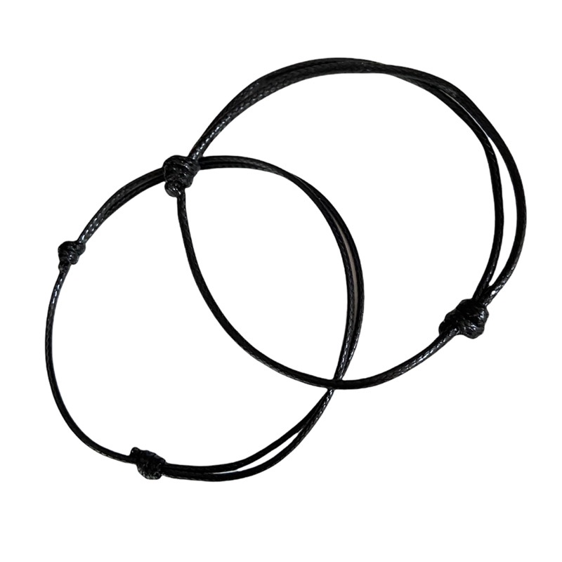 gelang tali korea hitam polos - gelang tali korea - gelang tali kulit - gelang waterproof