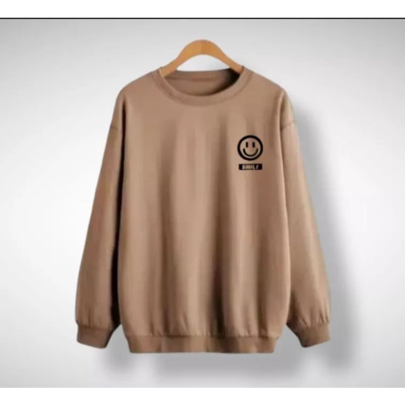 Sweter crewneck jumbo smile oversize  Real  Jumbo 100%  size 2xl 3xl 4xl 5xl 6xl  Pria wanita