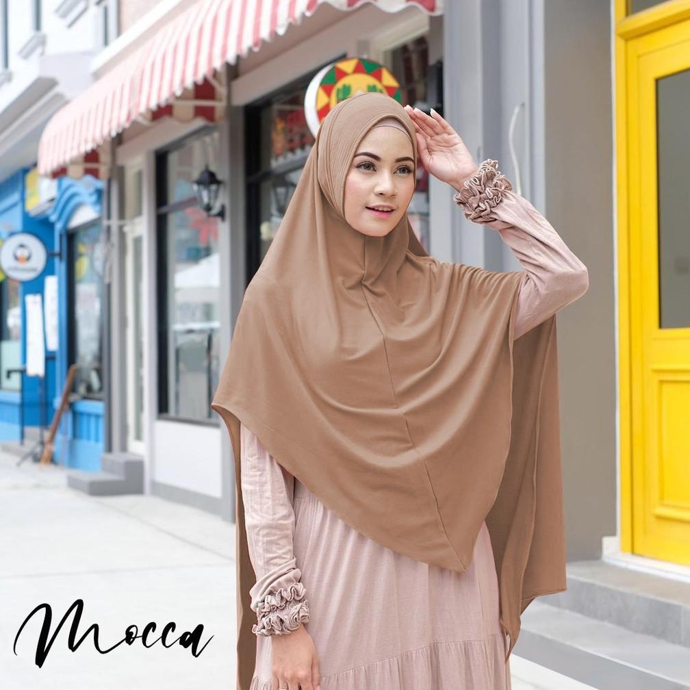 Khimar Hijab Jilbab Syari Jumbo Milea Kerudung Instan Jersey Premium Ped Antem Lebaran 2021 Murah