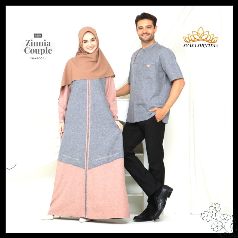 BAJU KOKO PRIA DAN GAMIS COUPLE SERIES ZINIA MODEL TERBARU 2022 SUPER NYAMAN DAN STYLISH