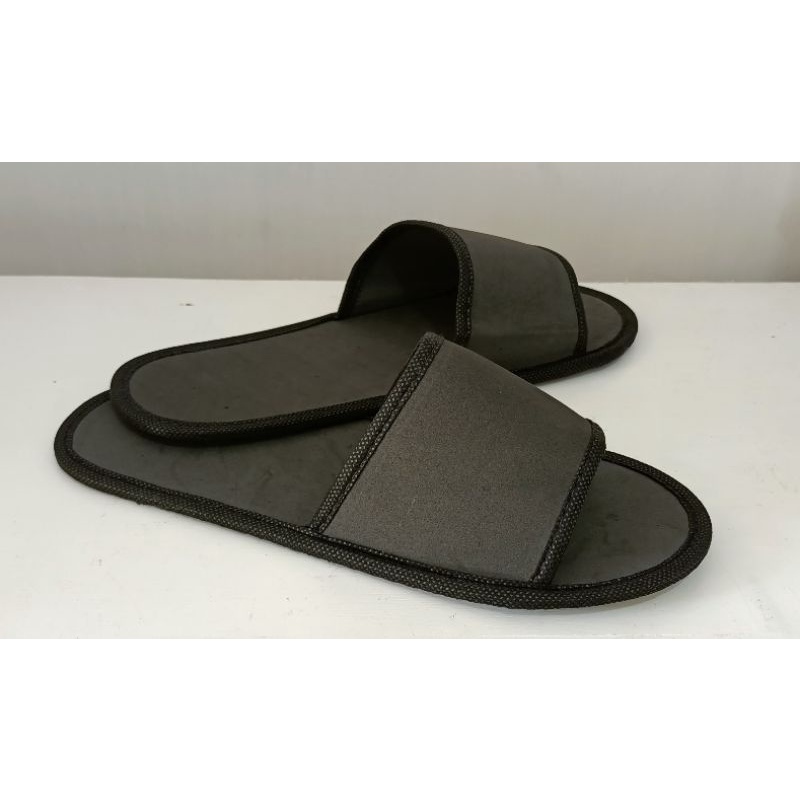 (COD) SANDAL HOTEL HITAM POLOS MURAH