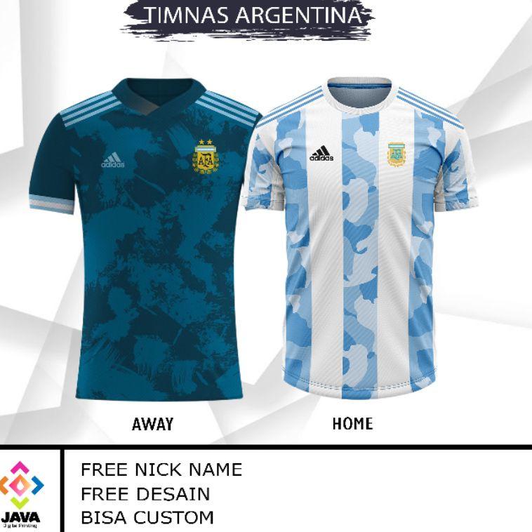 Model Baru→ VDINB BAJU KAOS JERSEY ARGENTINA HOME / AWAY 2021 FULL PRINTING FREE NICK NAME DAN 72 →R