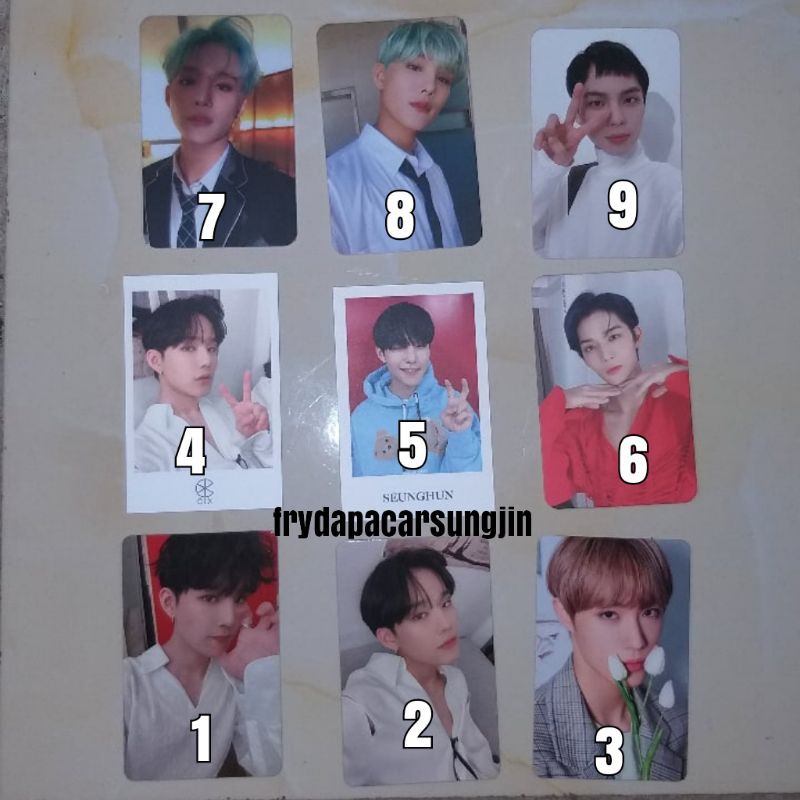 PHOTOCARD PC CIX, JINYOUNG, HYUNSUK, SEUNGHUN, BX. MMT, SUBK, BINDER, ALBUM.