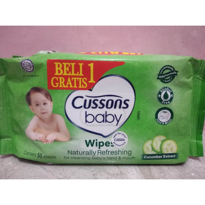 Cussons Baby Wipes Soft &amp; Smooth, Mild&amp;Gentle 50 Sheet X 2