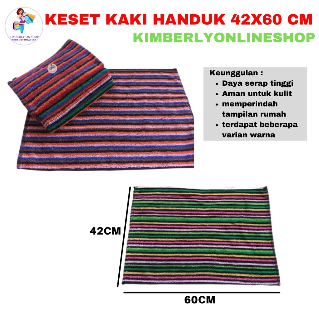 Keset Kaki Handuk Anti Slip Keset Rumah 42 x 60 Warna Random