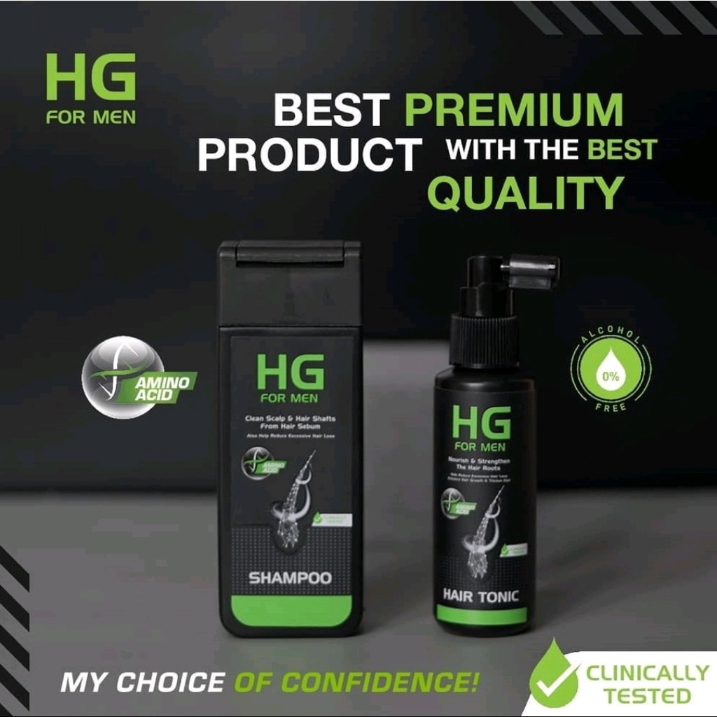 HG For Men Series Shampoo  200ml / Tonic 90ml / Facial Wash 100ml BPOM