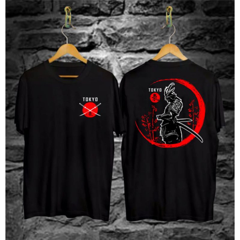 Baju Kaos Samurai Tokyo Desain Jepang Hitam Baju Kaos Distro Terbaru Pria Shopee Indonesia