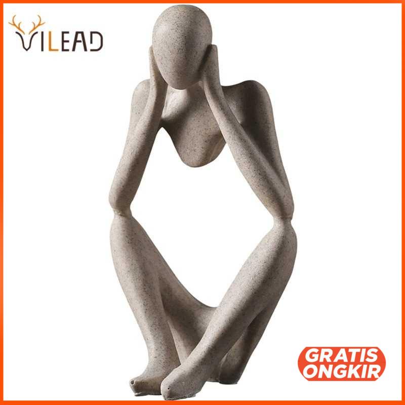 Pajangan Dekorasi Nordic Abstract Thinker Statue Resin Z090