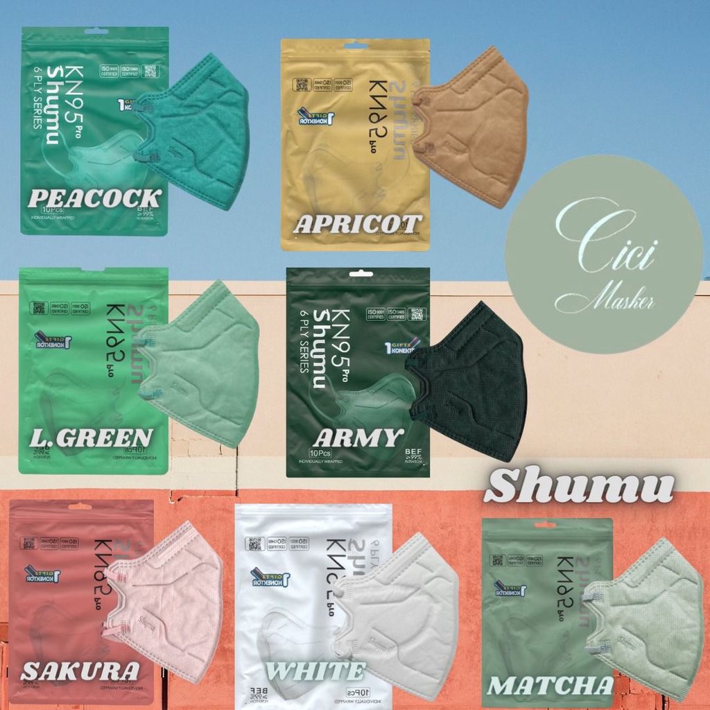 HWLB KN95 PRO SHUMU 6PLY WARNA WARNI isi 5 pcs