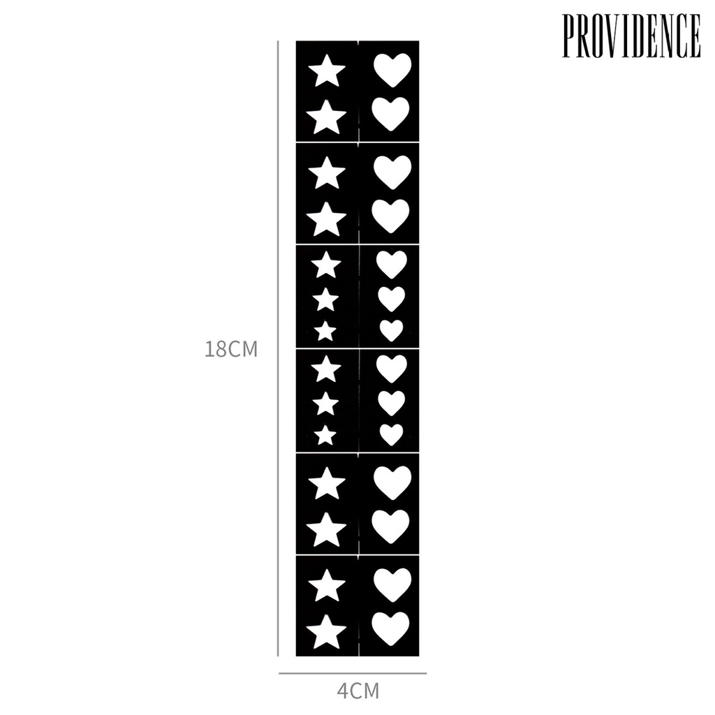 Providence Stiker Stensil Stempel Kuku Motif Hati / Bintang Untuk Nail Art DIY