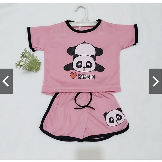 Setelan baju lucu playful colour anak karakter panda / setelan anak unisex