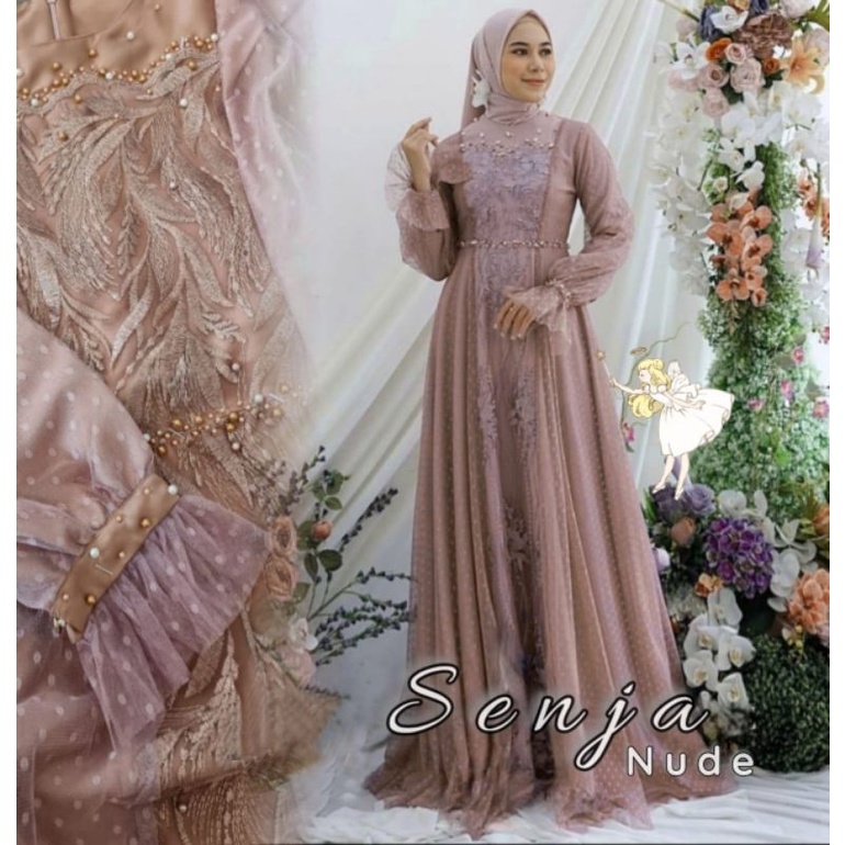 TUNIK DRESS BRUKAT TILE BORDIR MEWAH DRESS MEWAH GAMIS PESTA CLETTA AKO