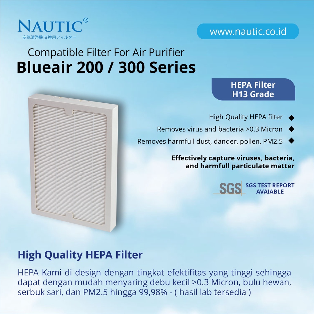 NAUTIC - Hepa Filter Blu*air 201 203 205 270i 280i 303 200/300 ADAPTED FILTER BLU*AIR