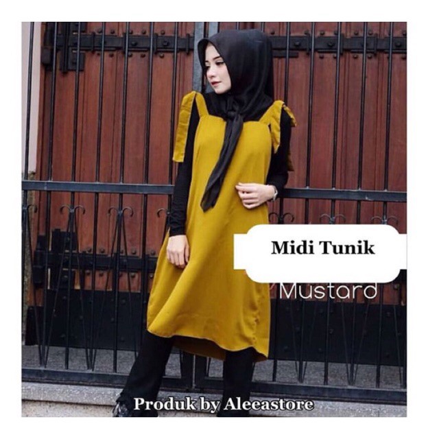 MIDI OVERAL / DRESS BAHAN MOSCREPE/MURMER/NO INNER