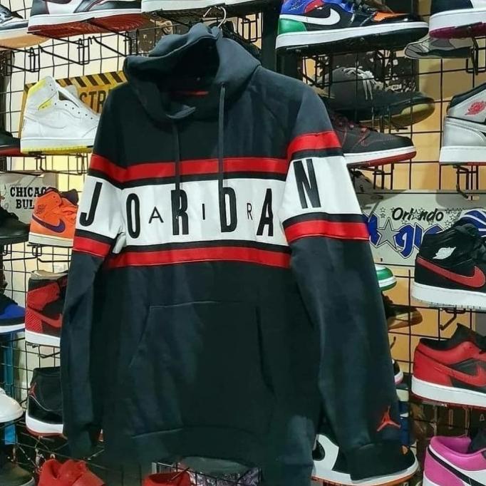NIKE JORDAN FLEECE HOODIE PULLOVER JUMPMAN BLACK