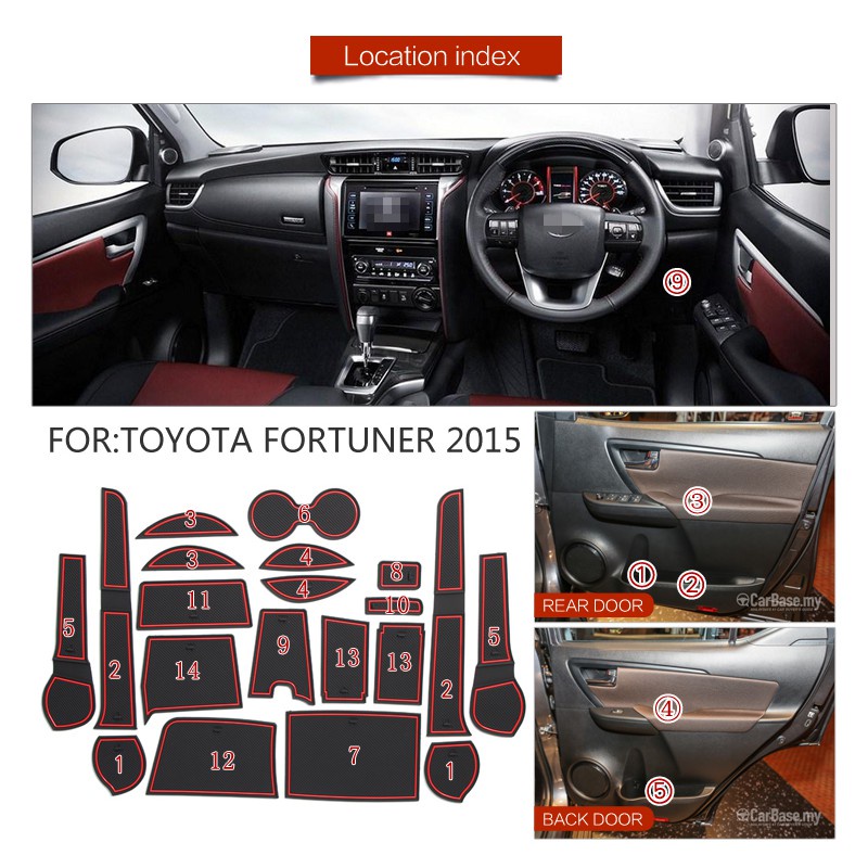 Matras Slot Interior Mobil Untuk Toyota Fortuner 2015-2018