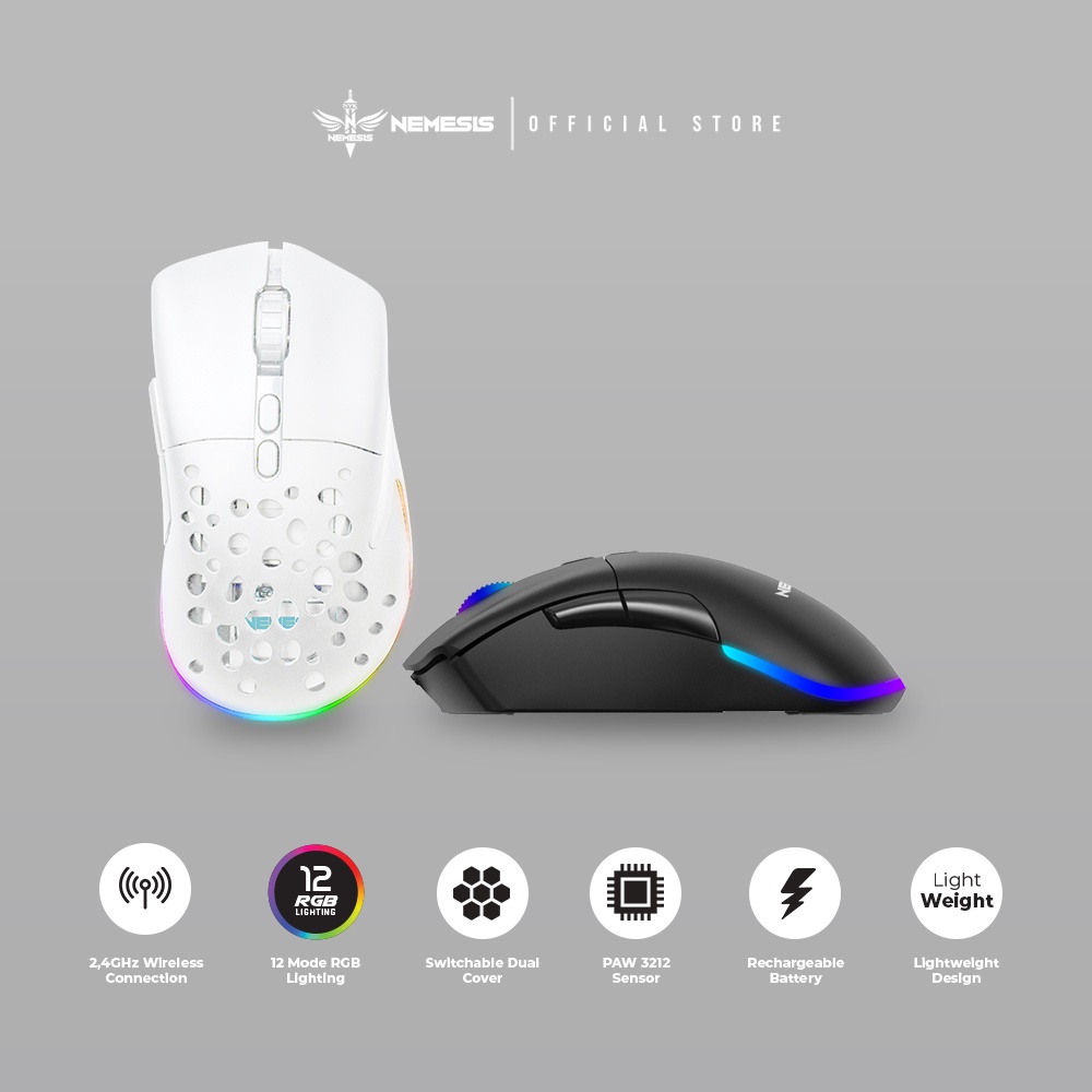 Jual Mouse Gaming Wireless NYK Nemesis S80 Lite Blackmoon Shopee