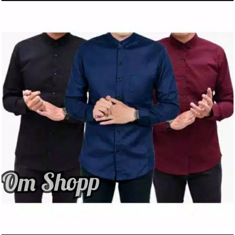 [COD] KEMEJA POLOS PRIA SLIMFIT LENGAN PANJANG PUTIH KANCING PUTIH DISTRO FORMAL BAHAN OXFORT PREMIUM